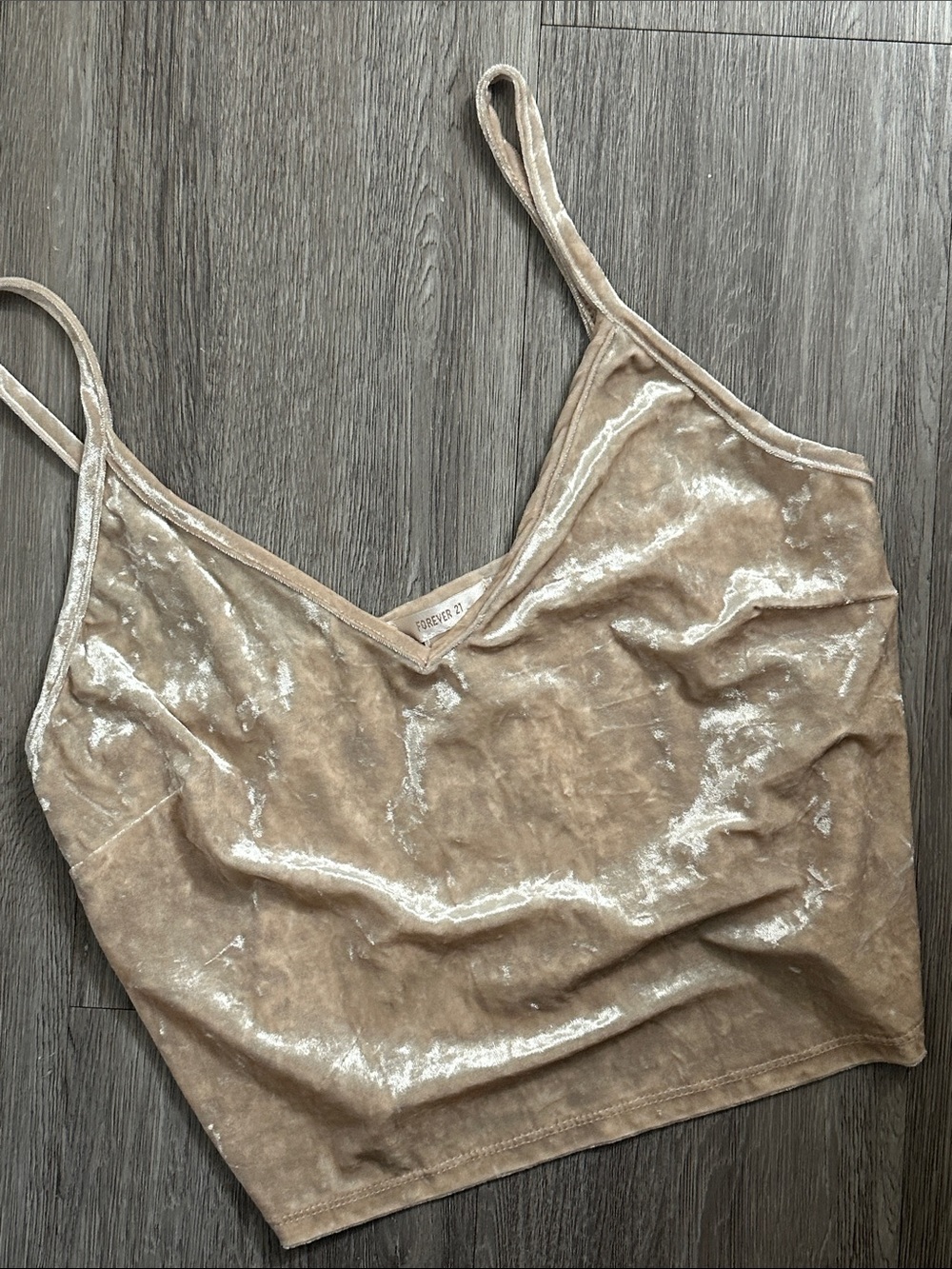 Beige Shimmer Velvet Cami
